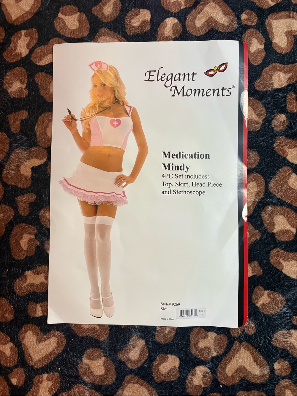 NEW IN PACKAGE Y2K DEADSTOCK HALLOWEEN COSTUME SET PINK NURSE STRIPED